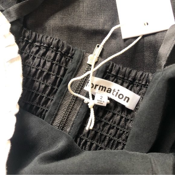 NWT Reformation Lovella Linen Dress - Black - Picture 7 of 9